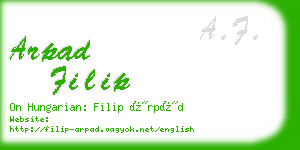 arpad filip business card